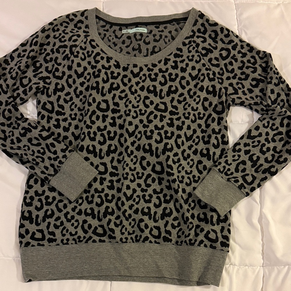 Maurices Black and Gray Animal Print Sweater